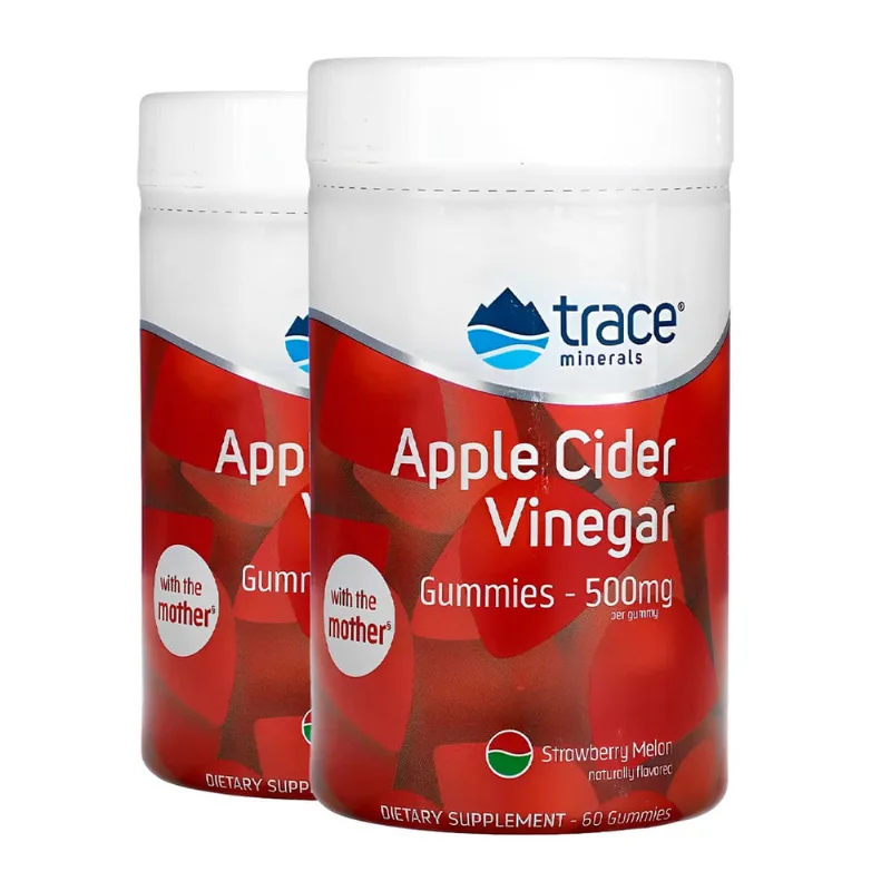 Trace Minerals Gomas Vinagre Maçã Cidra 60Gum Importado 2un
