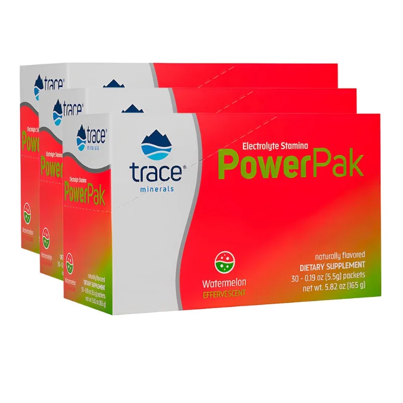 Trace Minerals Eletrólito PowerPak 30 psc Sabor Melancia 3un
