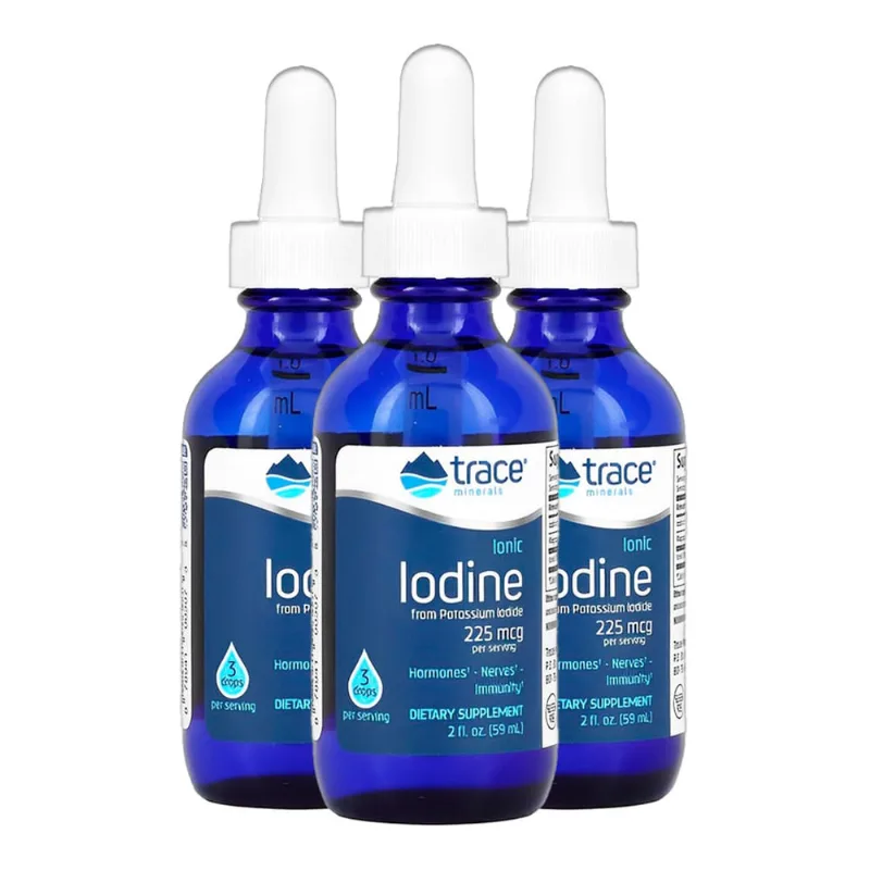 Trace Minerals Iodo Iônico 225mcg Iodeto Potássio 59ml 5un