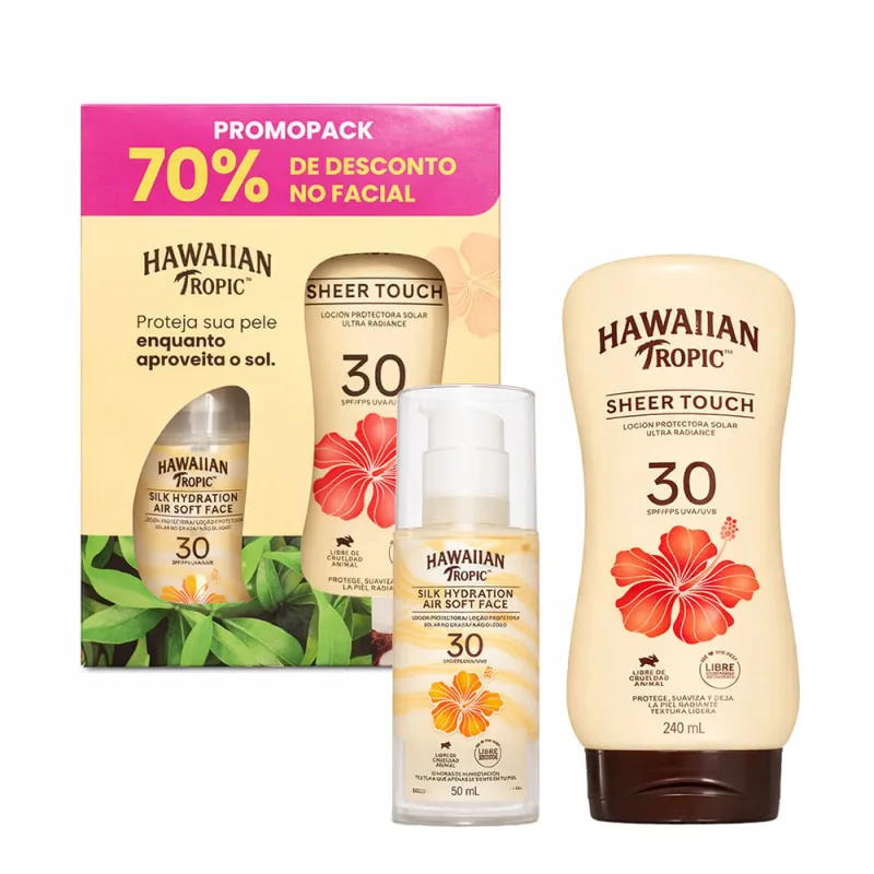 Kit Hawaiian Tropic Promopack Sheer Touch Fps30 Ps 240ml + Hidra 50ml - HAWAIIAN TROPIC