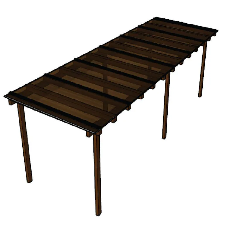 Kit Policarbonato Bronze 4mm 6,00m X 3,00m - Perfis Naturais