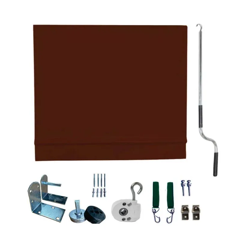 Toldo Cortina Marrom - 3,90m X 3,20m - Kit Completo