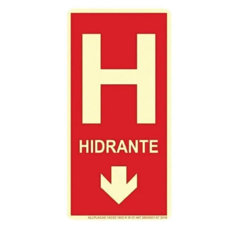Placa E8 Sinalização Hidrante 10cm X 20cm