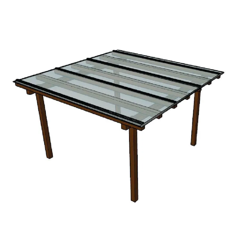 Kit Policarbonato Cristal 4mm 3,00m X 3,00m - Perfis Naturais