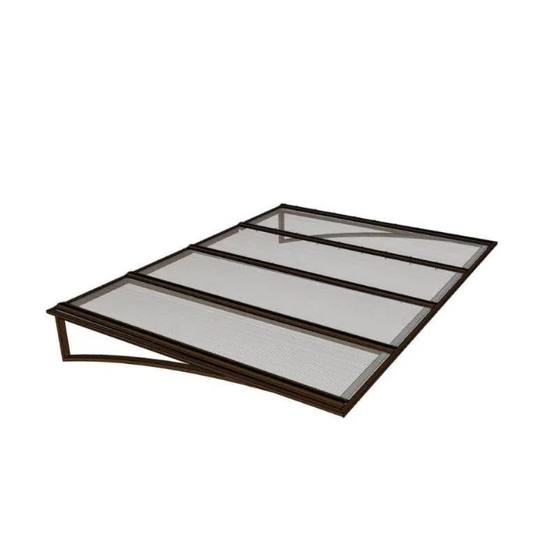 Toldo Fixo Policarbonato Alveolar Cristal - 2,50m X 1,00m - Estrutura Bronze