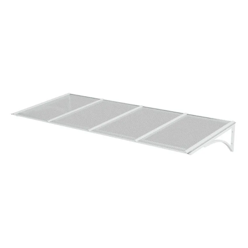 Toldo Fixo Policarbonato Alveolar Cristal - 2,50m X 1,50m - Estrutura Branca