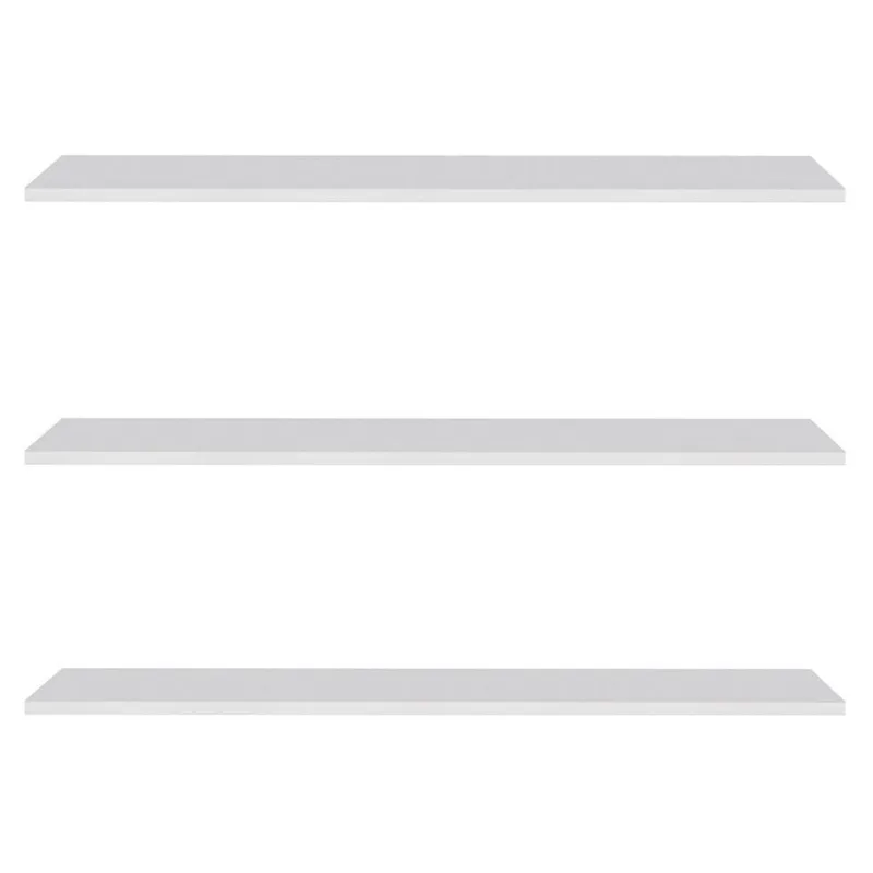 Prateleira Flutuante Para Escritório Kit 3 Suporte Invisível 91cm Yara Branco - Lumil