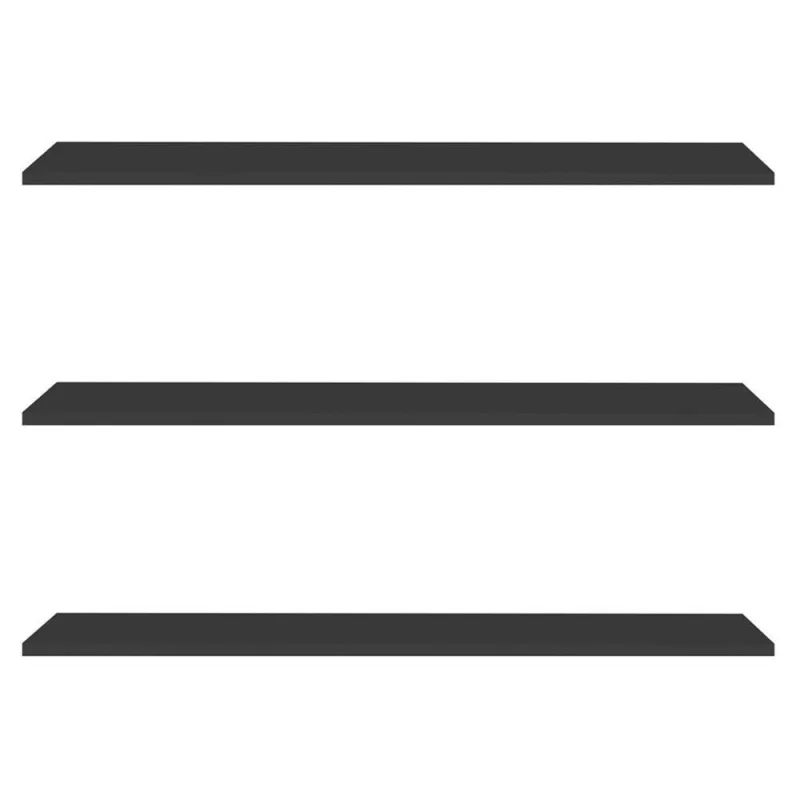 Prateleira Flutuante Para Escritório Kit 3 Com Suporte Invisível 91cm Yara Preto - Lumil - OUTRAS