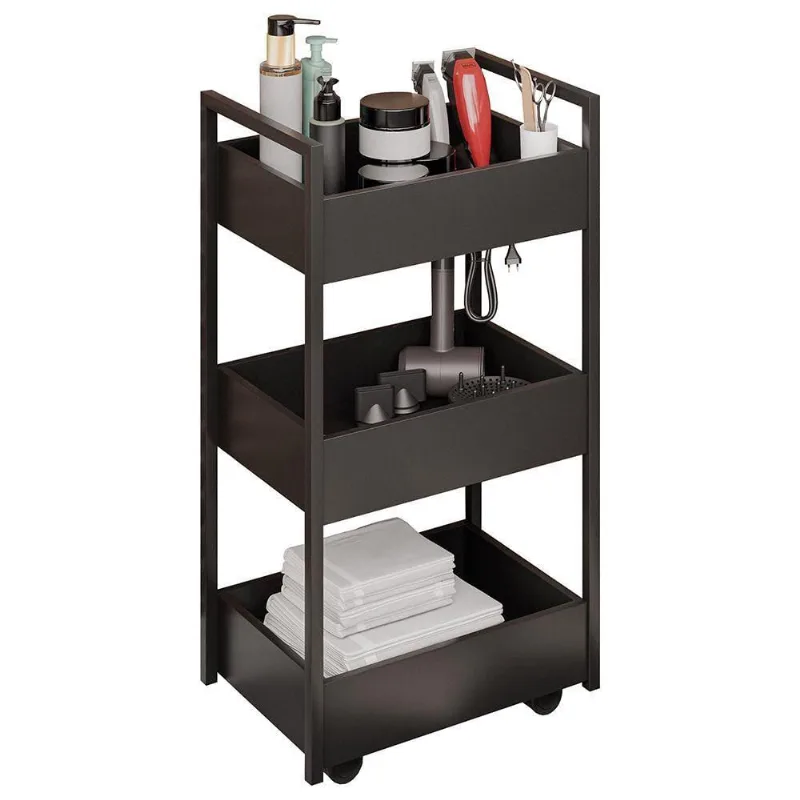 Carrinho Auxiliar Para Salão De Beleza Industrial Liss M24 Preto/preto - Mpozenato - Mpozenato