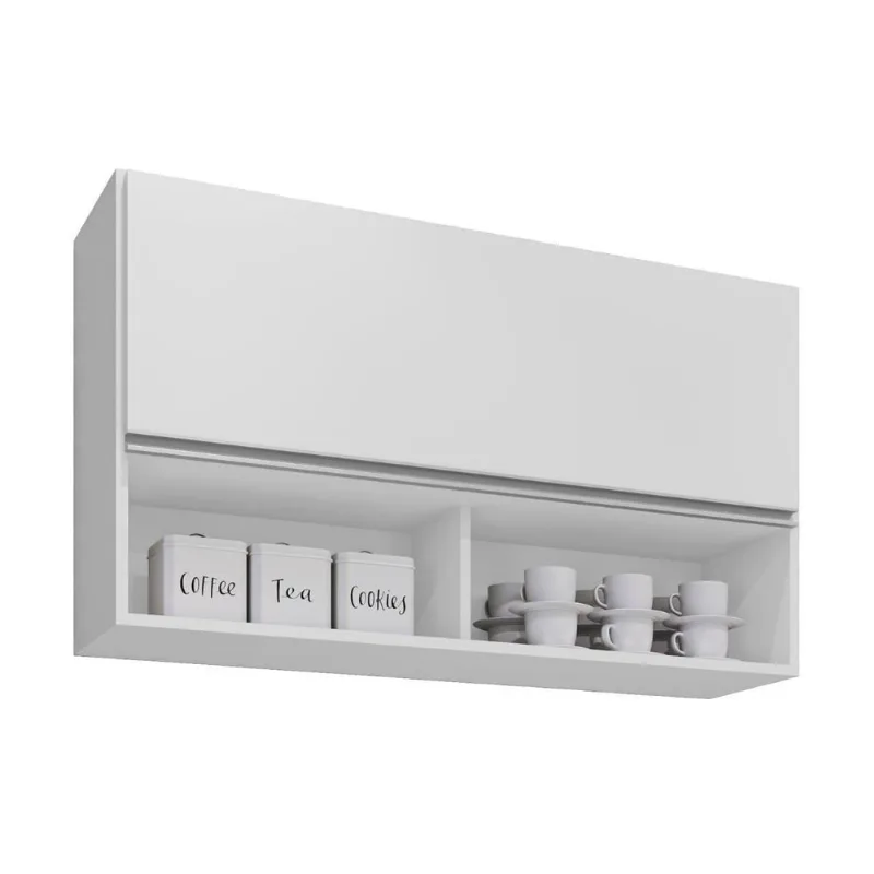 Armário De Cozinha Aéreo 100cm Basculante Mia M24 Branco - Mpozenato - Mpozenato