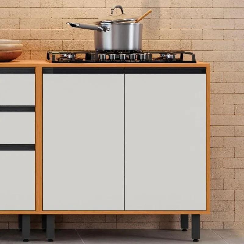 Balcão De Cozinha Cooktop 80cm Nala Freijó Uv/off Acetinado Z44 - Mpozenato - Mpozenato - Agro