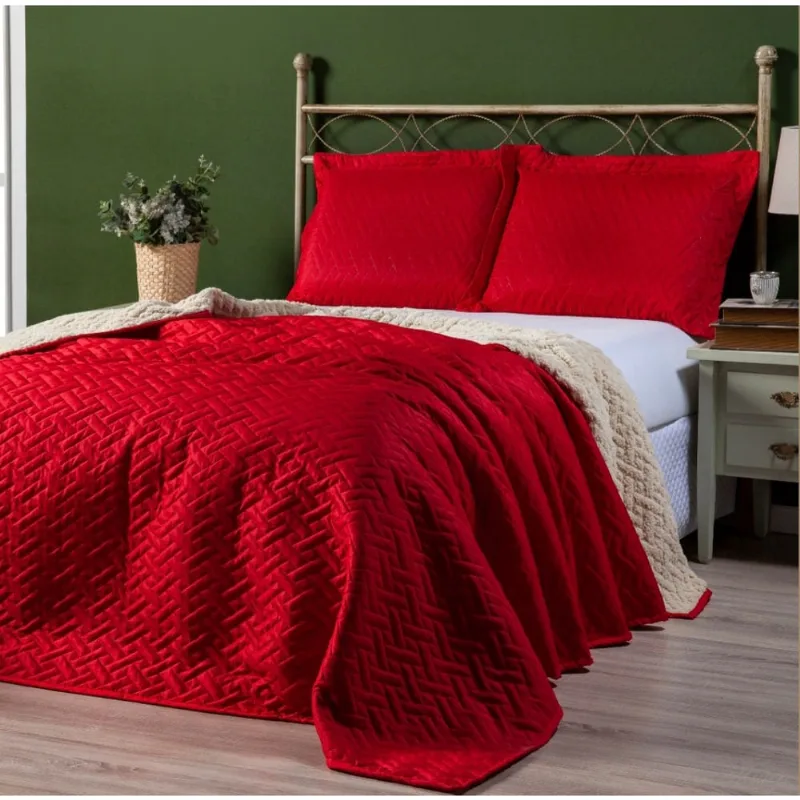 Kit Colcha Cobertor Cobreleito Casal Queen 3 Pçs Toque Macio