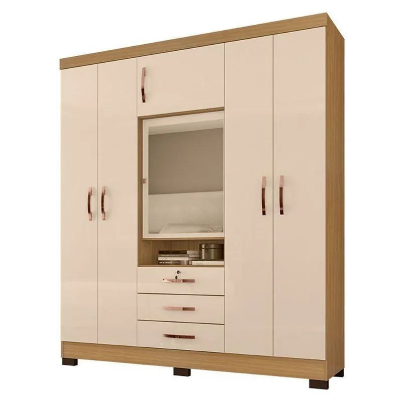Guarda Roupa Casal Imperial Carvalho Americano Off White - Incorplac