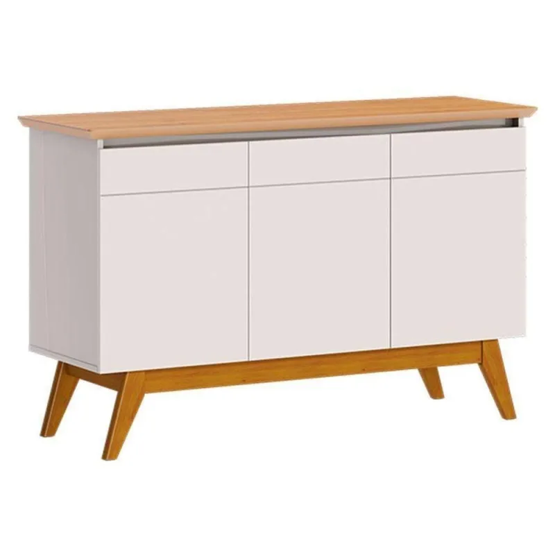 Aparador Para Sala Buffet Classic 3 Portas Com Gaveta Off White Nature - Imcal - Seleção de Alta Qualidade - OUTRAS