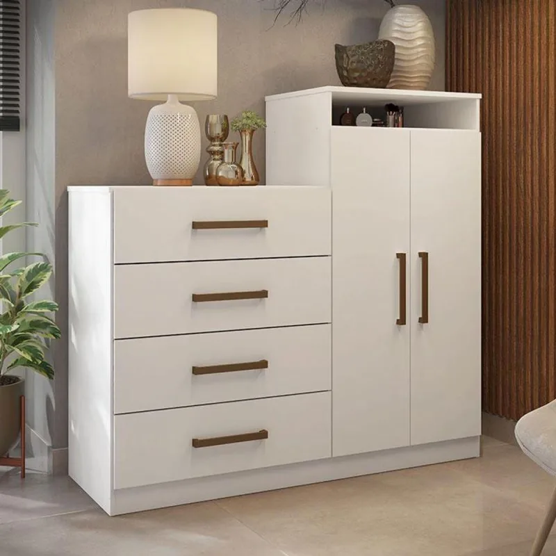 Cômoda Sapateira Ambiente áurea Branco Brilho – Demóbile - Demobile