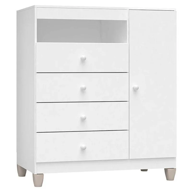 Cômoda Infantil Baby Kids Com Porta Branco Brilho - Incorplac - OUTRAS
