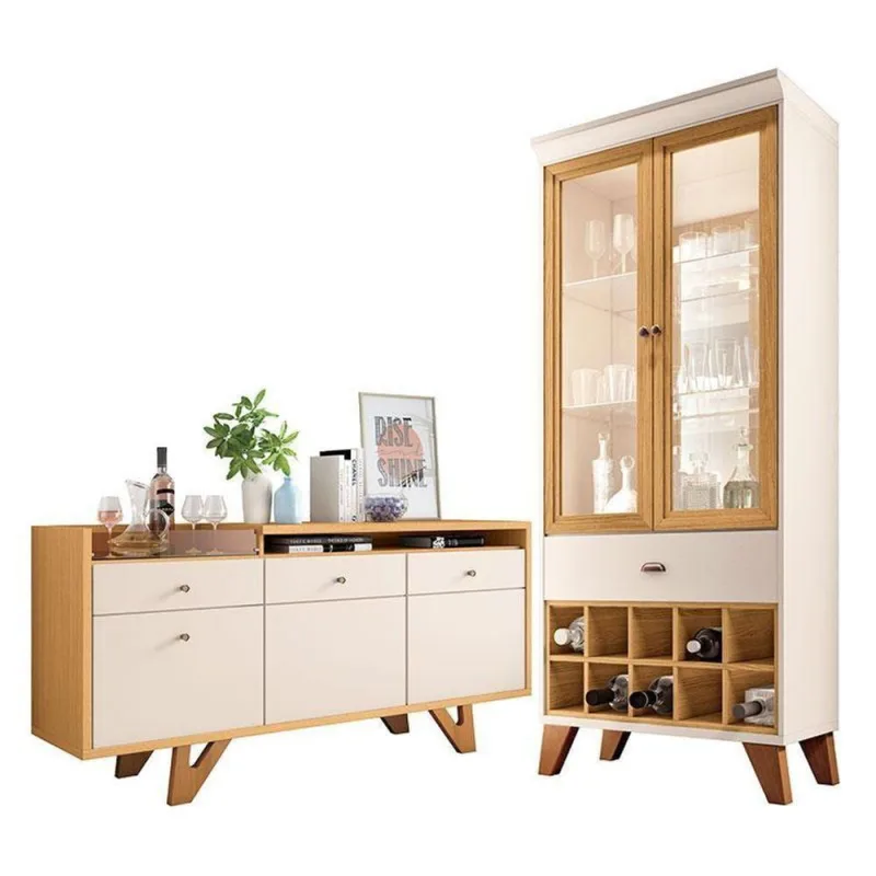 Buffet Soft E Cristaleira ópera Off White Cinamomo – Hb Móveis - Hb Moveis - Agro
