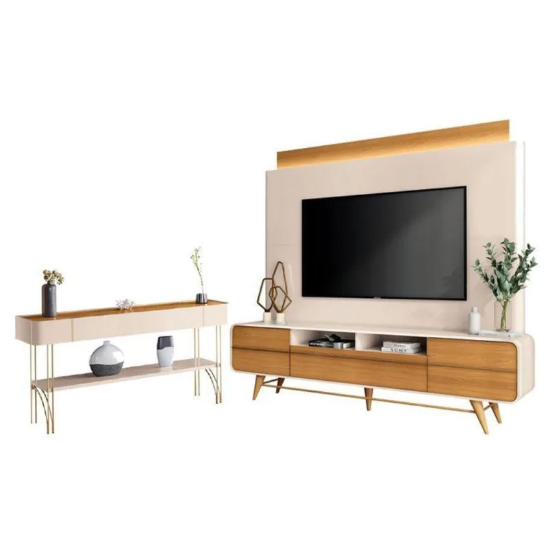 Estante Home Theater Nobre E Aparador Vivant Off White Cinamomo – Hb Móveis - Hb Moveis