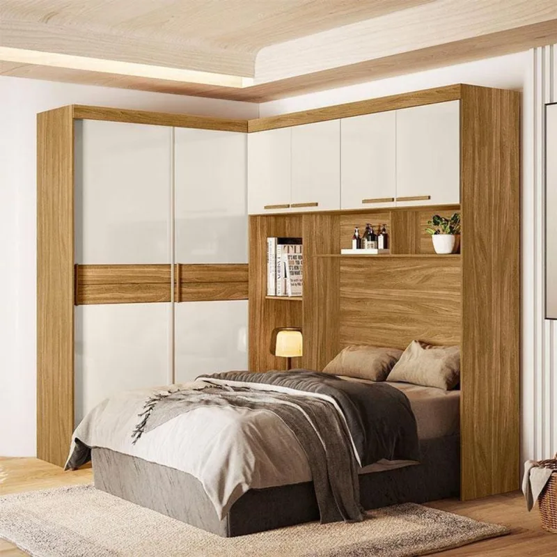 Quarto Modulado Casal Ambiente Florença Freijó Off White - Moval - OUTRAS