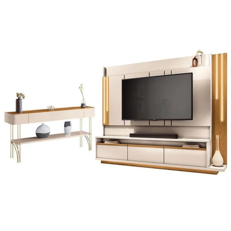 Estante Home Theater Montane E Aparador Vivant Off White Cinamomo - Hb Móveis - Hb Moveis