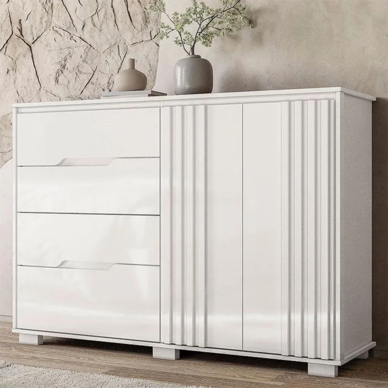 Cômoda Ambiente Texas Branco Brilho - Moval - OUTRAS