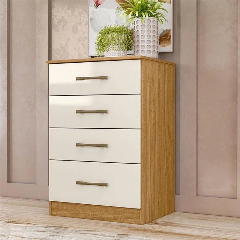 Cômoda Gaveteiro Ambiente Ms913 versão com cor Freijó Off White - Moval