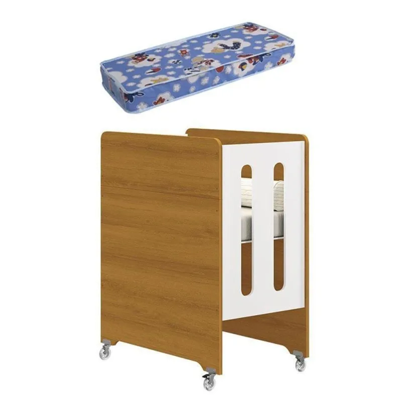 Berço Americano Evolution 4 Em 1 Branco Acetinado Savana Com Colchão Mini - Reller - OUTRAS