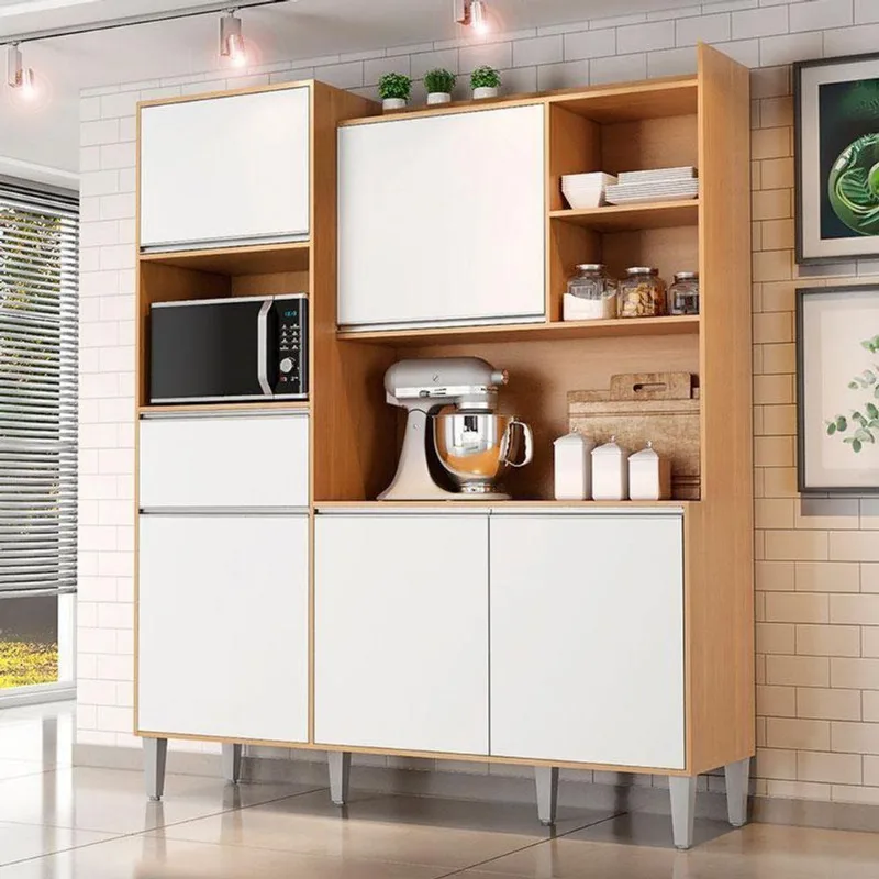 Armário Para Cozinha Kit Ambiente Isabel Amêndoa Branco - Ajl