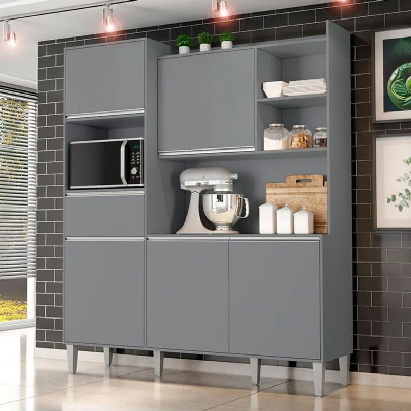 Armário Para Cozinha Kit Ambiente Isabel Cinza Fosco - Ajl