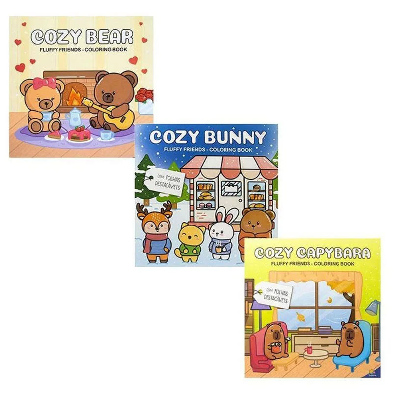 Livro Para Colorir Fluffy Friends Coloring Book 3 Unidades - Todolivro - OUTRAS
