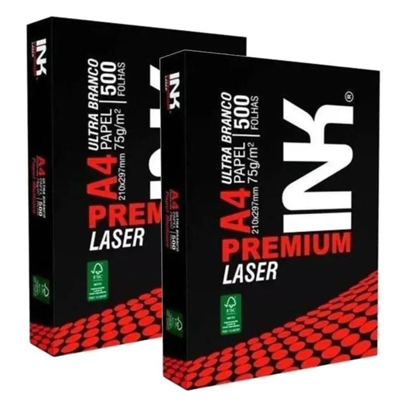 Papel Sulfite A4 75g 500 Folhas Premium Laser Branco 2 Unidades - Ink - OUTRAS - Papelaria