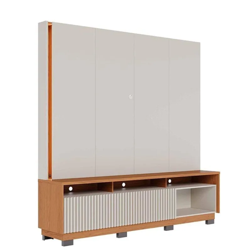 Estante Home Theater Jordão Com Pés Off White Freijó - Colibri - colibri móveis