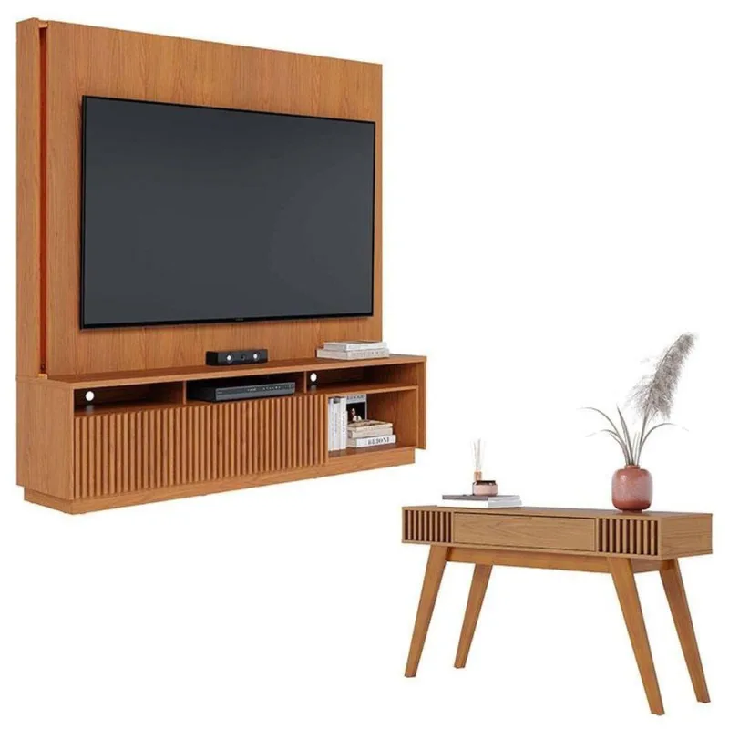 Estante Home Theater Jordão Com Aparador Riviera Freijó - Colibri - colibri móveis