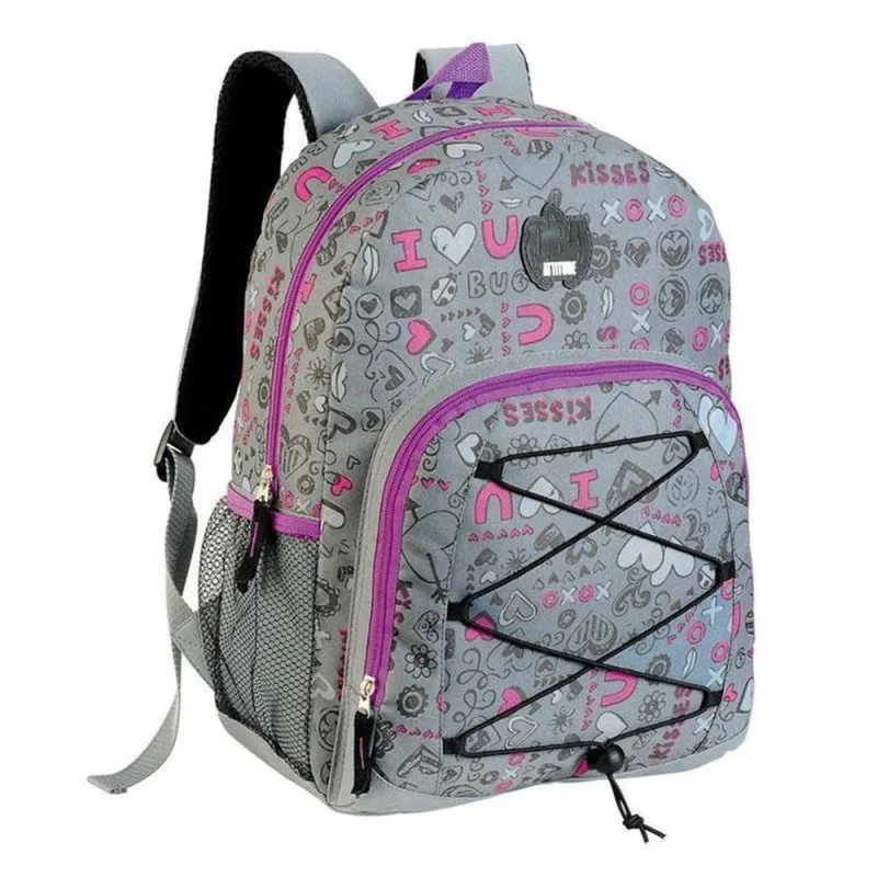Mochila Escolar Infantil Sbdv-2033 Estampada Cinza - Fuseco - OUTRAS - Esporte E Lazer