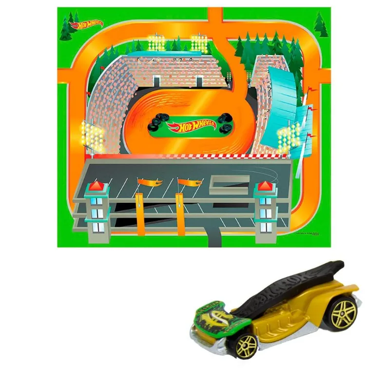 Hot Wheels - tapete com carrinho Toyng - TOYNG