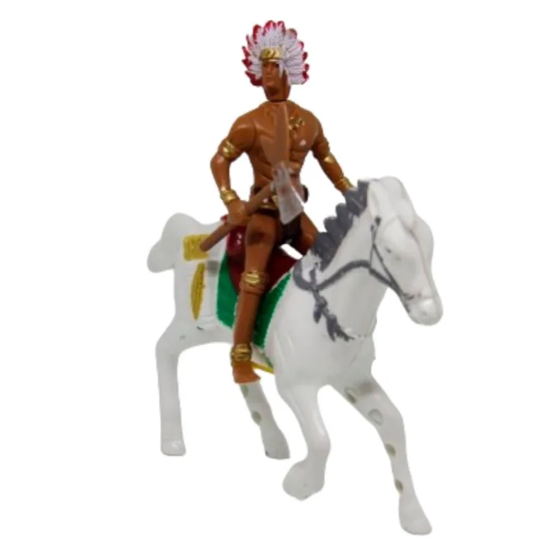 Índio e Cavalo branco de brinquedo Velho Oeste Toyng - TOYNG