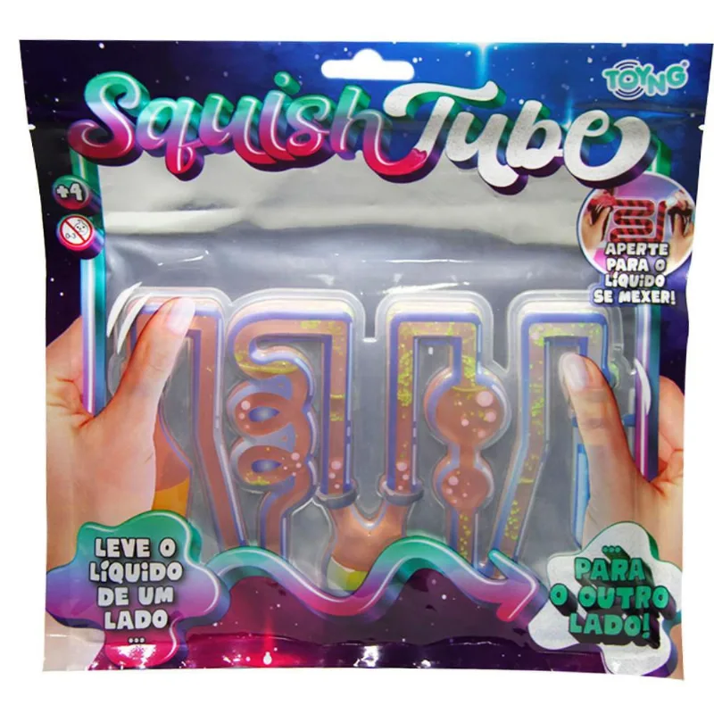 Tapetinho para apertar Squish Tube Laboratório Rosa - Toyng - TOYNG
