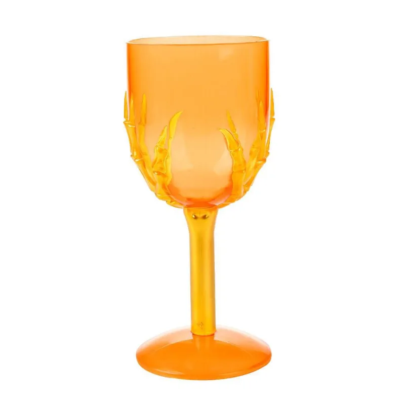 Taça Temática Halloween Mão Monstruosa Laranja 18Cm
