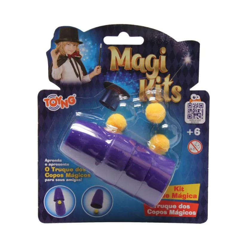 Brinquedo Kit De Mágica Aprenda E Apresente Truque Dos Copos Mágicos Toyng - TOYNG