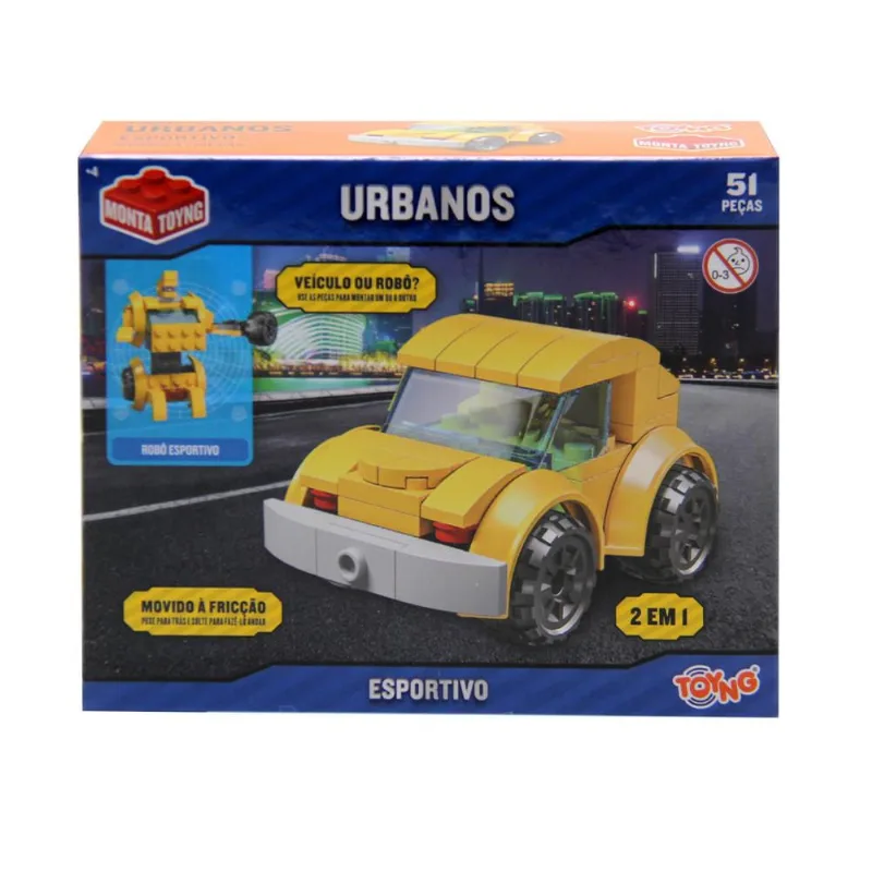 Brinquedo Urbanos Veículo Esportivo Ou Robô Movido À Fricção Toyng - TOYNG