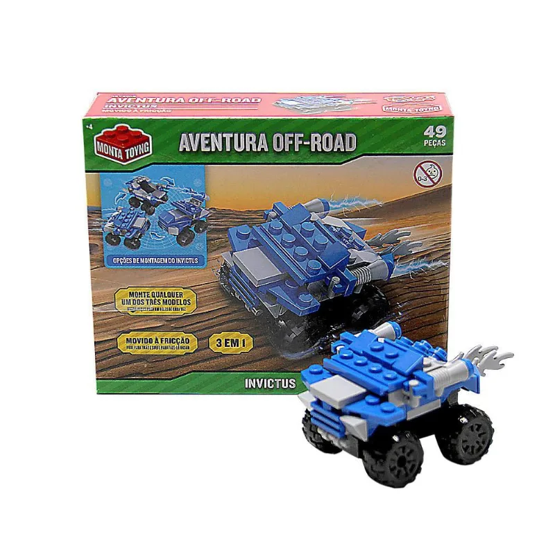 Brinquedo Carrinho Invictus Aventura Off-Road 3 Em 1 Com 49 Peças Toyng - TOYNG