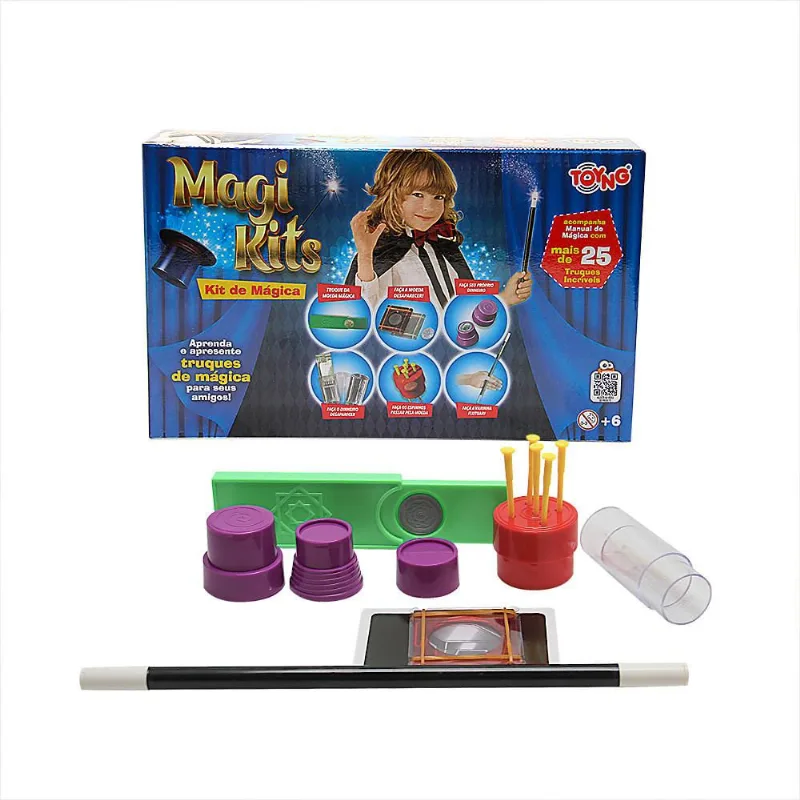 Brinquedo Kit De Mágica Aprenda E Apresente Com Mais De 25 Truques Incríveis Toyng