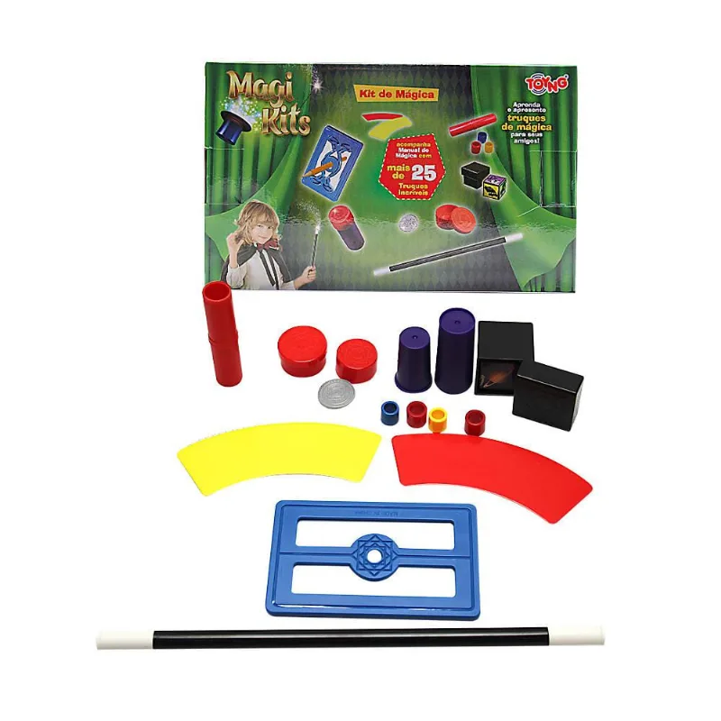Brinquedo Kit De Mágica Aprenda E Apresente Com Mais De 25 Truques Incríveis Toyng