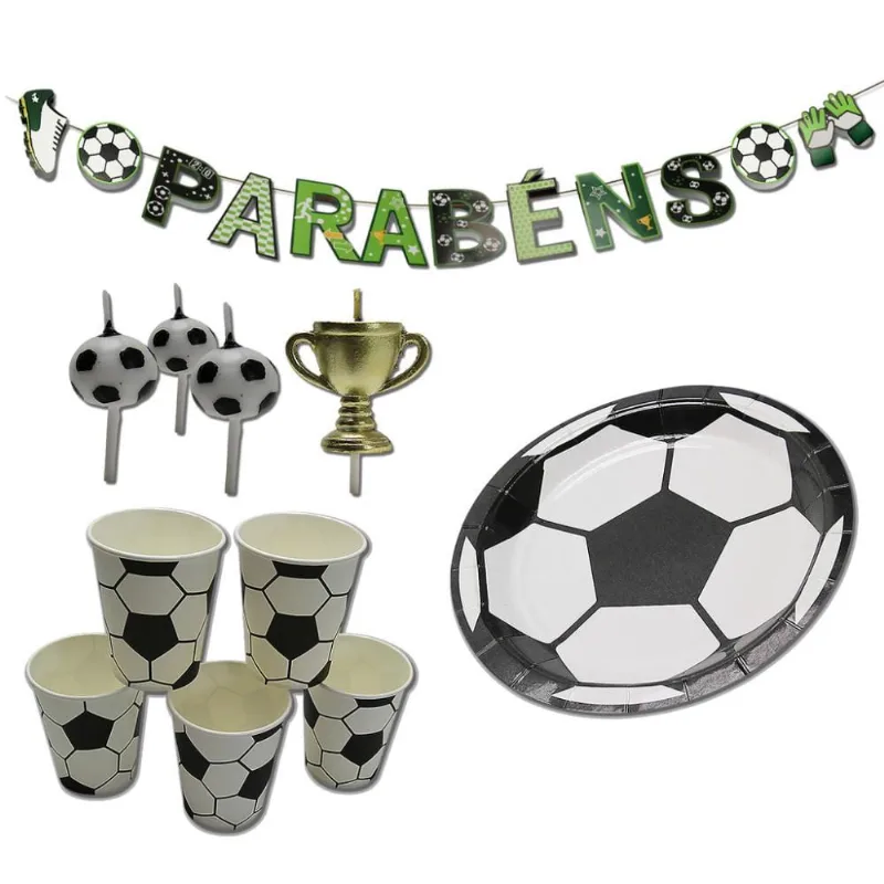 Kit Festa De Aniversário Completo Tema Futebol Decoração Para Torcedores Silver Festas 22 Itens