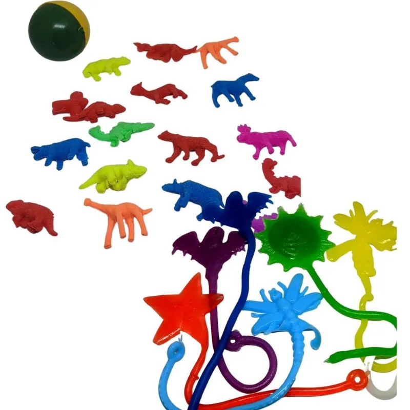 Kit 20 Animais Cresce Água + 20 Geleca Gruda Festa