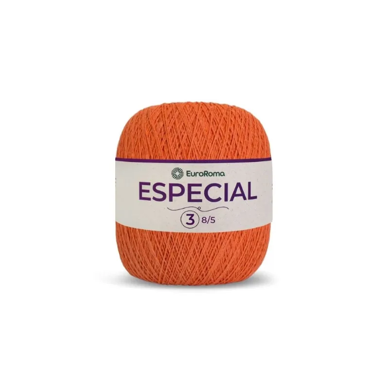 Barbante Euroroma Especial 100.5/1110 8/5 500g 1400m Laranja - EuroRoma