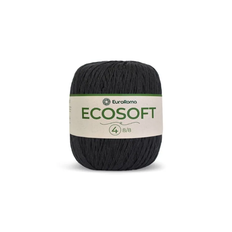 Barbante Euroroma Ecosoft 8/8 300g 483m 250 Preto - EuroRoma