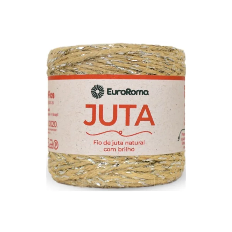 Fio de Juta Natural C/brilho 77m 260 Prata - EuroRoma