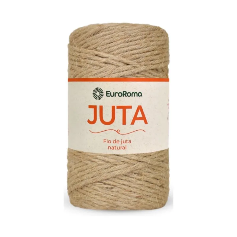 Fio de Juta Natural Macrame 4mm 10/12 119m - Euroroma Fio de Juta Natural Macrame 4mm 1012 119m Euroroma - EuroRoma