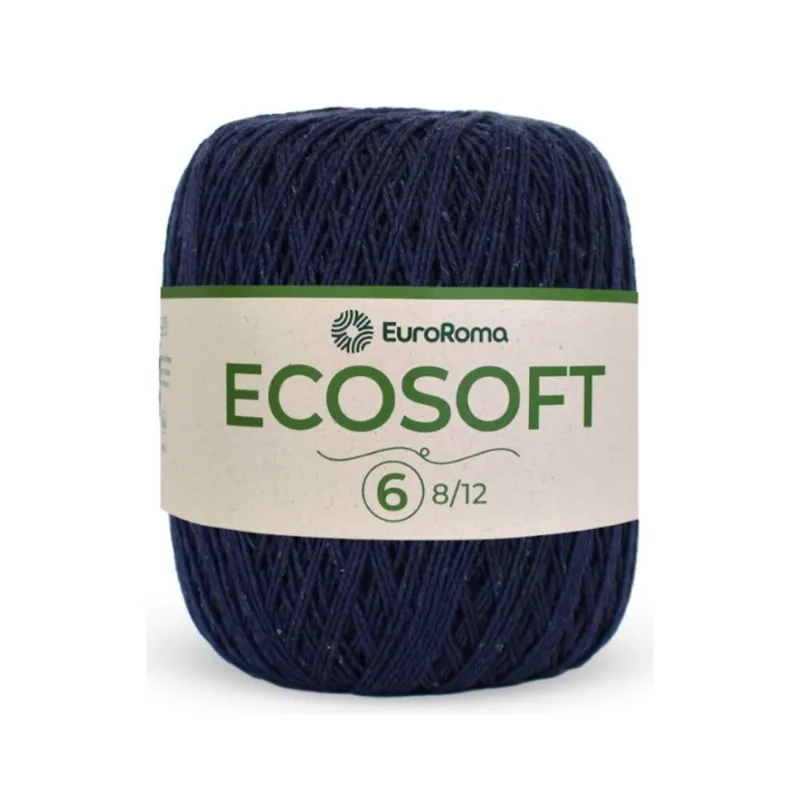Barbante Euroroma Ecosoft 8/12 422g C/452m 904 Azul Marinho - EuroRoma